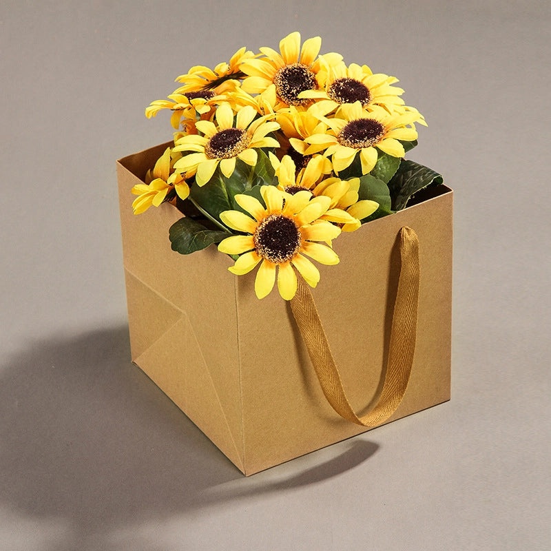 Flower Pattern Square Bottom Gift Bag Large Capacity Wholesale Direct Sale In Stock | Gift Bags