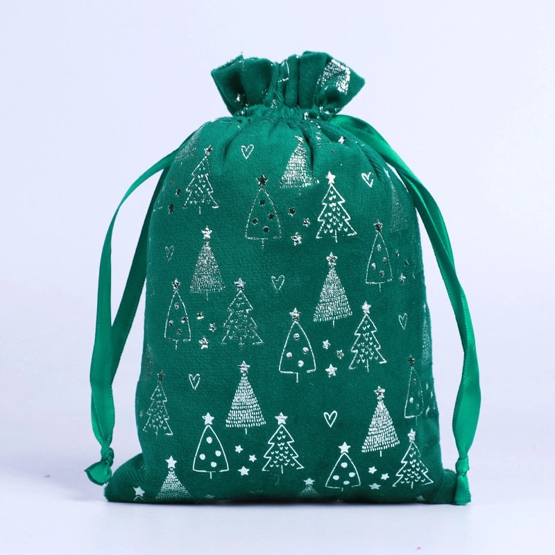 Christmas Minimalist Snowflake Tree Flocking Gift Bags Holiday Wrapping Supplies|Holiday Gift Wrapping