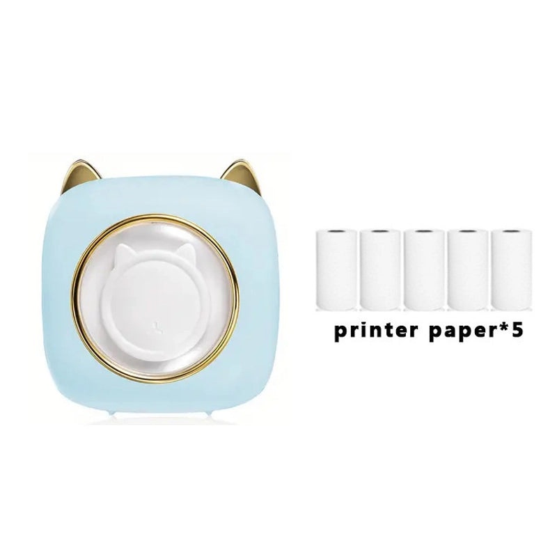 Portable Mini Thermal Printer with Cat Ear Design Inkless Label Maker|Electronics & Office Equipment