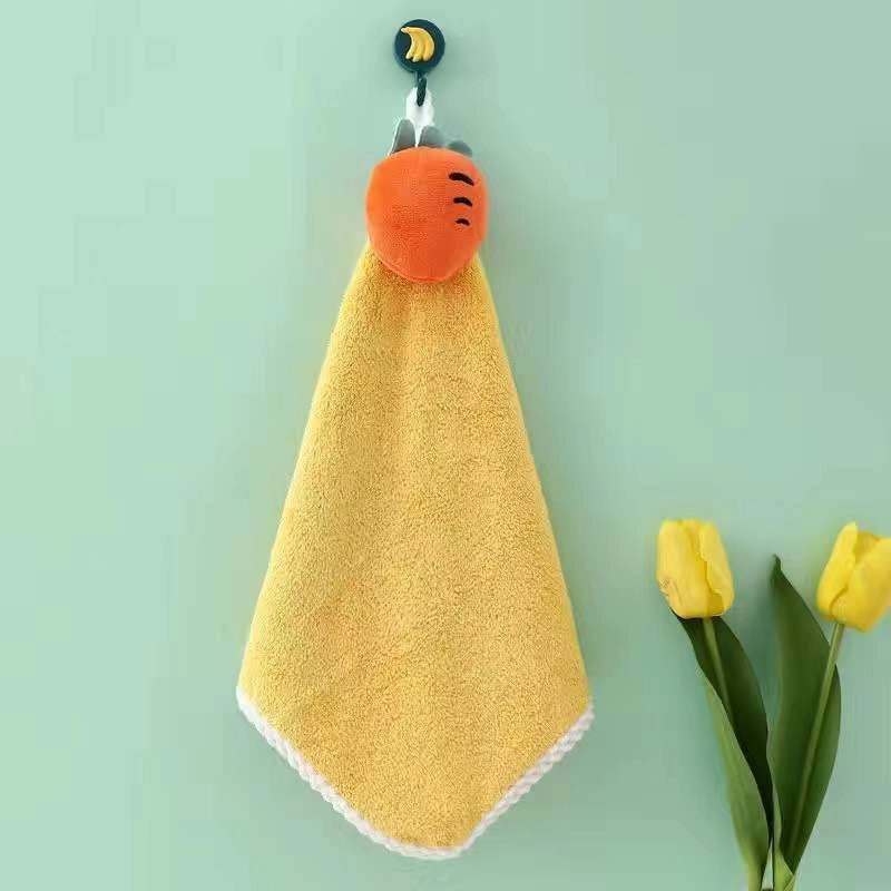 Cute Quick-Dry Hand Towel with Hanging Loop Thick Absorbent Lint-Free Cloth | Home & Kitchen Towels