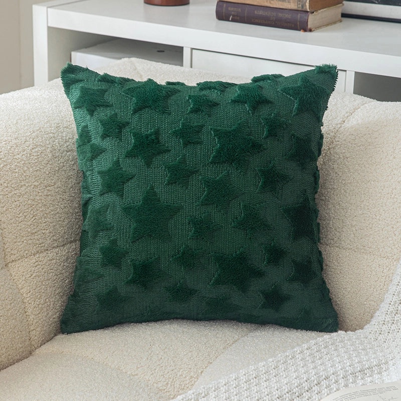 Festive Plush Snowflake & Christmas Tree Embroidered Sofa Cushion Cover|Home Decor & Living Room Accessories