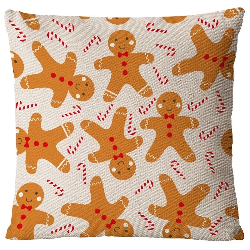Festive Santa Snowman Linen Pillow Covers for Couch Sofa Holiday Home Decor | Home Decor & Pillows