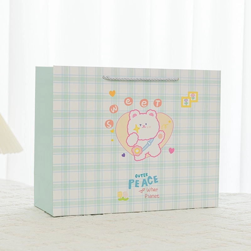 Adorable White Cartoon-Themed Cardboard for Casual Gift Wrapping|Gift Wrapping Supplies