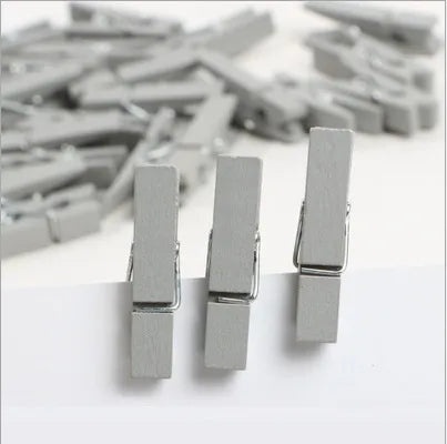 400 PCS Colorful Mini Wooden Clips 3.5x0.7cm with Hemp Rope Decorative Photo Clothes Pin|Home Decor Accessories