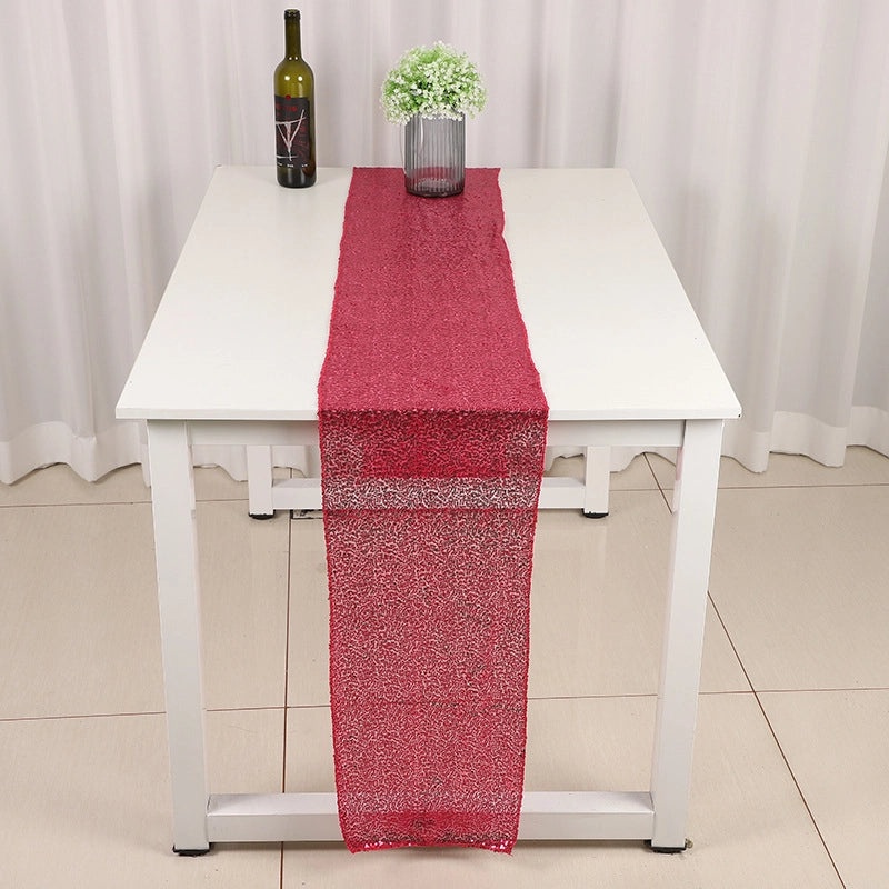 Embroidered Polyester Sequin Table Runner for Wedding & Christmas Decor | Home & Living Table Linens