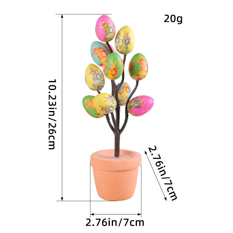 Vertical Hanging Easter Egg Pot 2024 Cartoon Print Decorative Table Ornament|Home Decor Easter Decorations