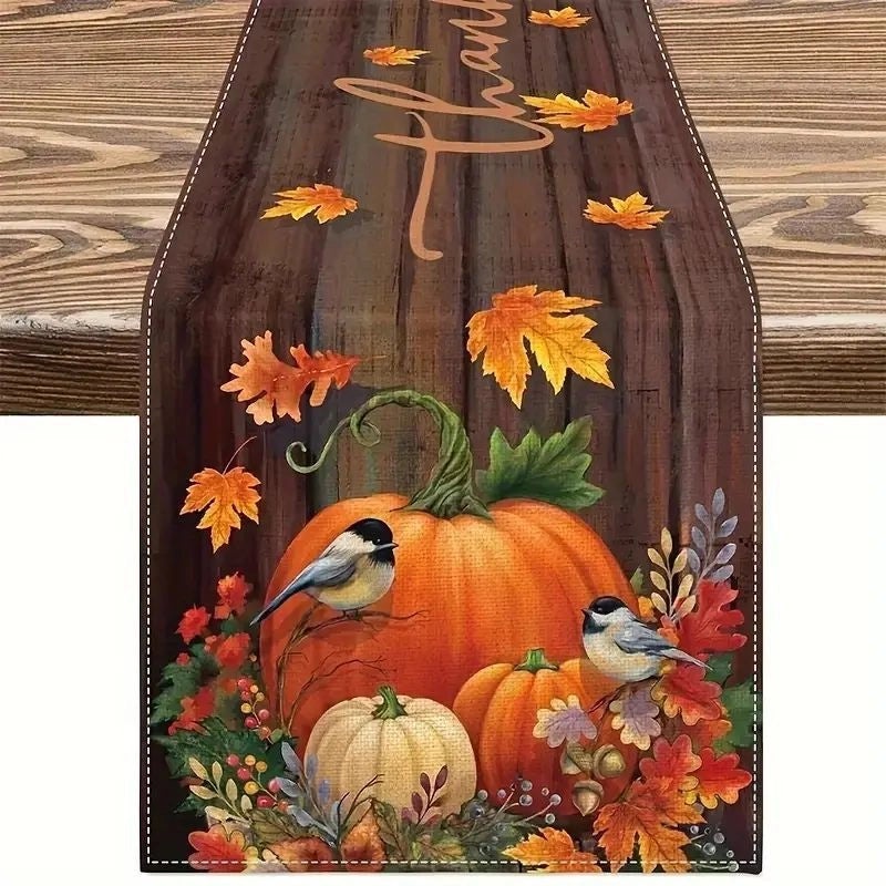 Halloween Pumpkin Lattice Table Runner Polyester Decorative Accent|Home Decor Table Linens