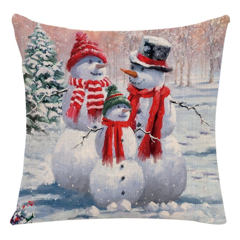 Christmas Santa Snowman Decorative Pillow Covers | Home Decor