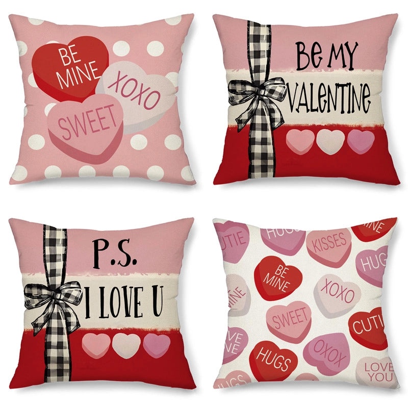 Elegant Nordic Heart-Shaped Letter Polyester Pillow Covers for Sofa and Couch | Home Decor Pillows
