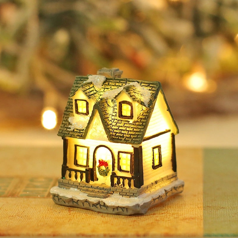 Retro Christmas House Resin Decoration|Holiday Home Decor