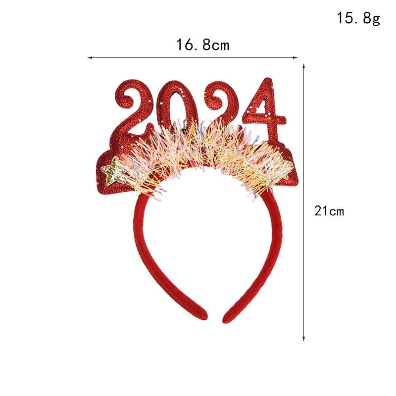 Christmas 2025 Sequin Headband Festive Holiday Party Headwear Cute Digital Decorative Hairband|Party Accessories