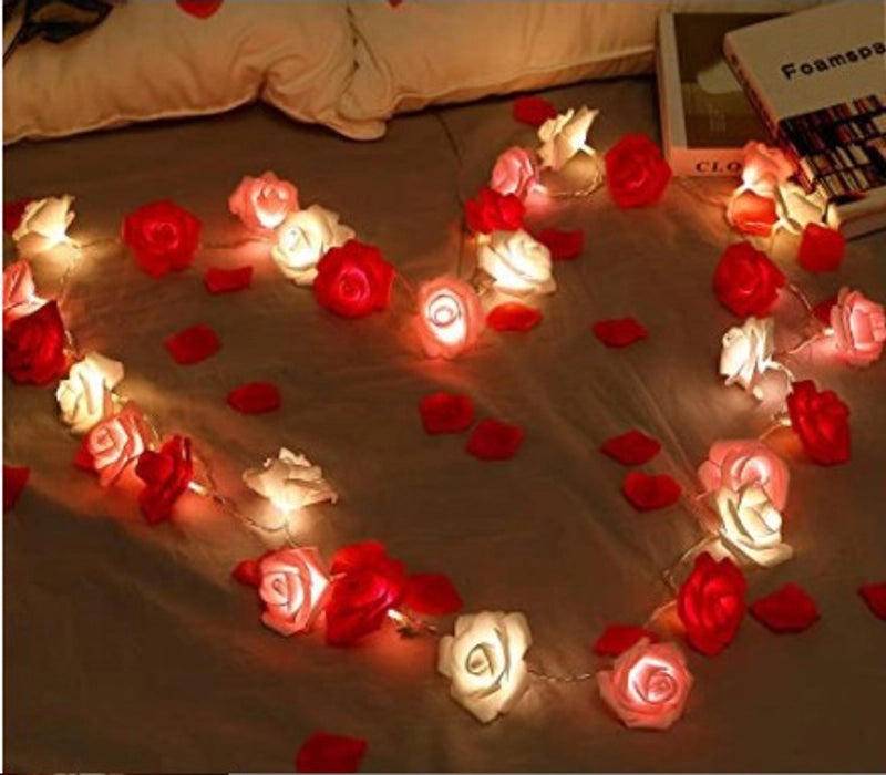 Valentine's Day Rose PVC String Lights Cute Party Decoration | Home Decor Lighting