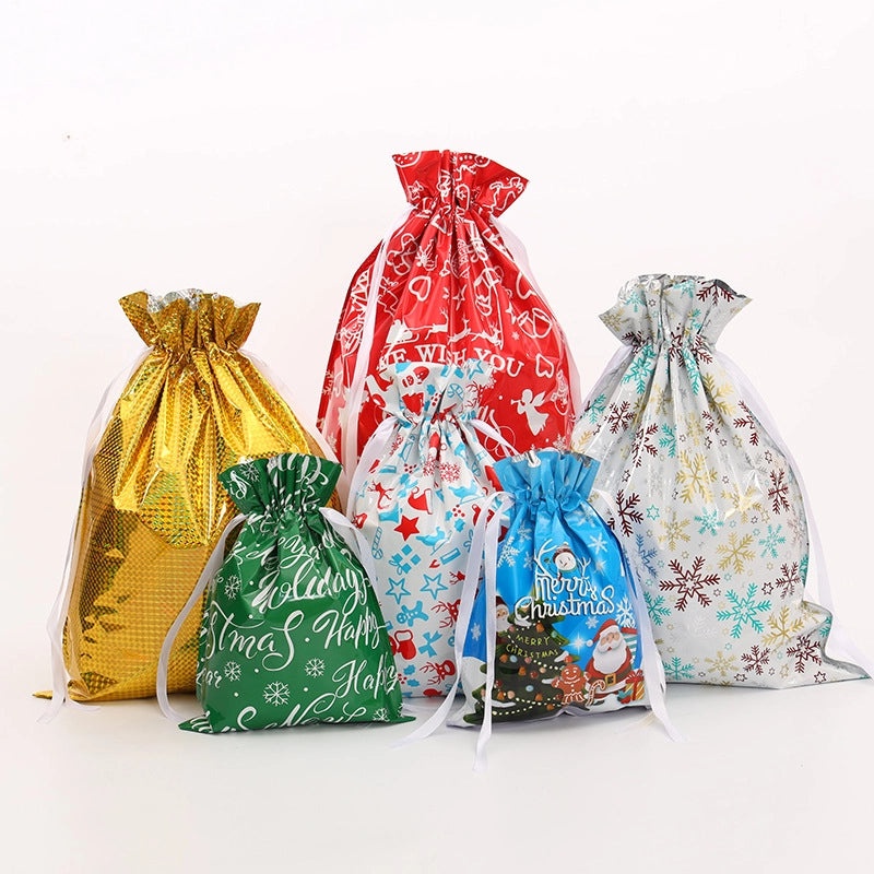 Minimalist Santa Claus Christmas PE Gift Bags for Party Favors|Holiday Party Supplies