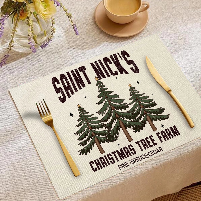Minimalist Christmas Tree Placemat for Holiday Dining|Home Decor & Tableware