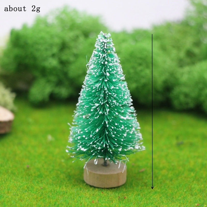 Miniature Snow Tower Pine Christmas Tree with Sisal Silk for Dollhouse Scene | Home Decor & Miniatures