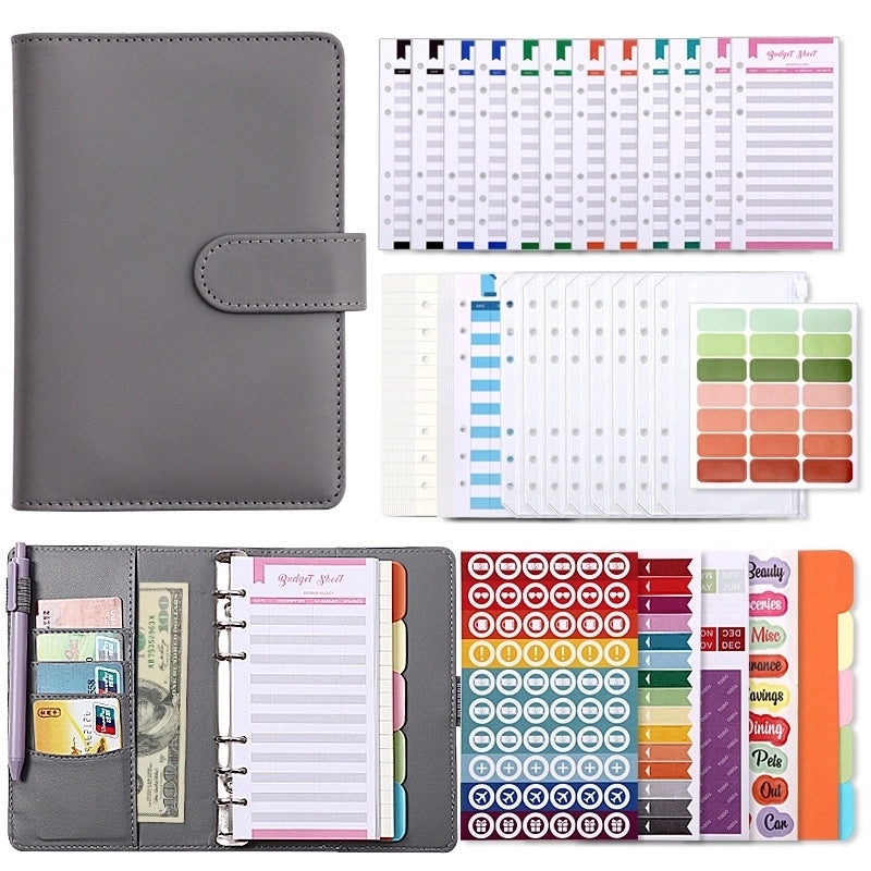 Creative Macaron A6 PU Refillable Loose-leaf Accounting Planner|Stationery & Office Supplies