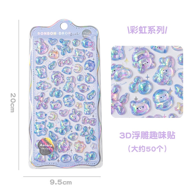 School Graduation Cartoon Epoxy Resin Stickers Set of 2|School Supplies & Stationery