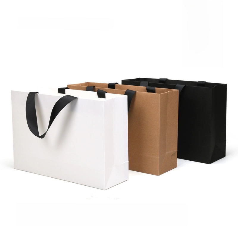 Blank Kraft Paper Handbag with Thread Rope for Custom Printing | Promotional Paper Bags