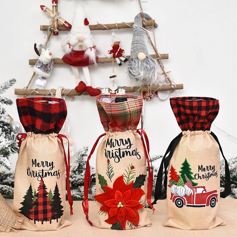 Creative Christmas Wine Bottle Bag for Elderly Dining Table Decoration | Home & Kitchen Decorations