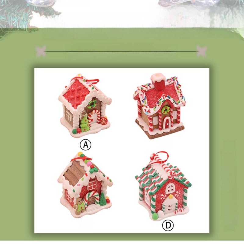 Christmas Soft Clay House Ornament Creative Desktop Decoration Small Holiday Gift Ideas|Home Decor & Seasonal Decorations