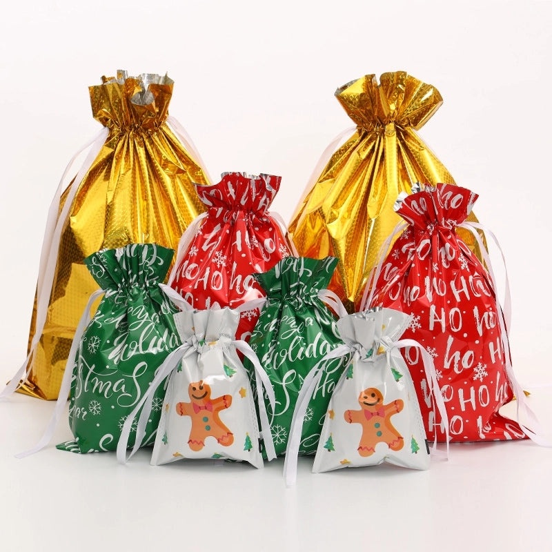 Minimalist Santa Claus Christmas PE Gift Bags for Party Favors|Holiday Party Supplies