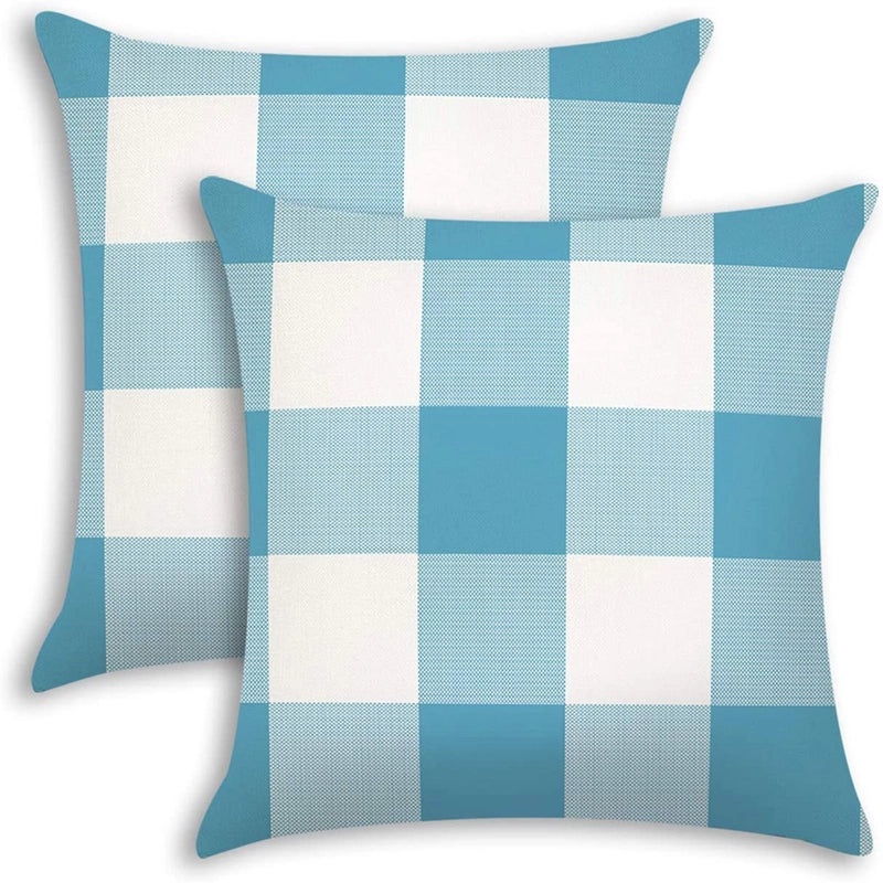 Plaid Cotton Linen Pillow Covers for Home Decor | Home Textiles & Bedding