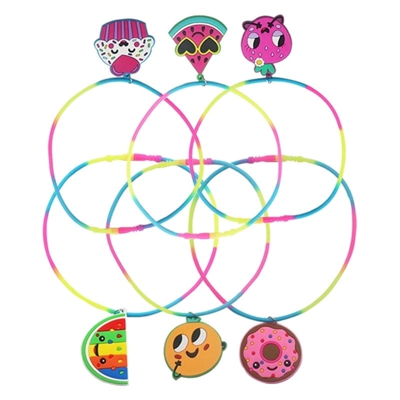 Colorful Cartoon Fruit Epoxy Resin Rings and Bracelets Set|Fashion Jewelry Accessories