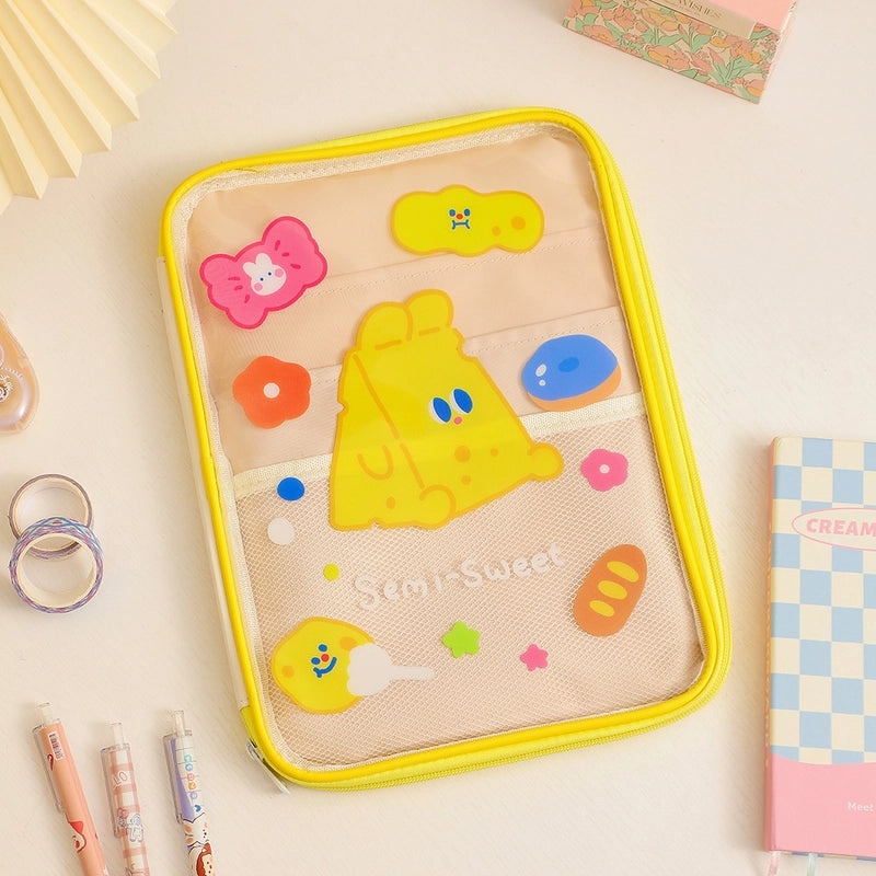 Girls Cute Summer Cartoon Clear PVC 11 Inch iPad Tablet Sleeve|Kids Tablet Accessories