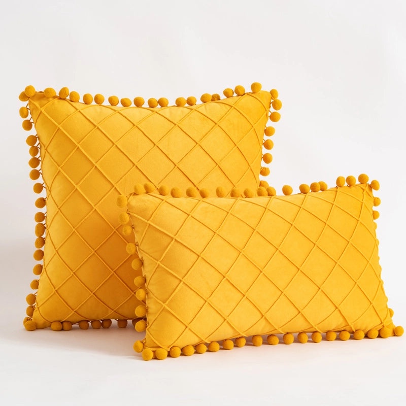 Vintage Plaid & Solid Color Polyester Pillow Covers|Home Decor Textiles