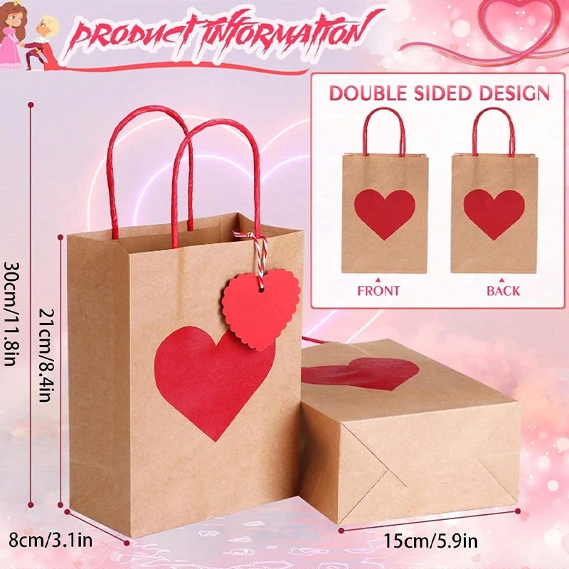 Valentine's Day Solid Color Elegant Paper Gift Bags for Wedding Party Casual Gift Wrapping Supplies|Gift Bags & Wrapping