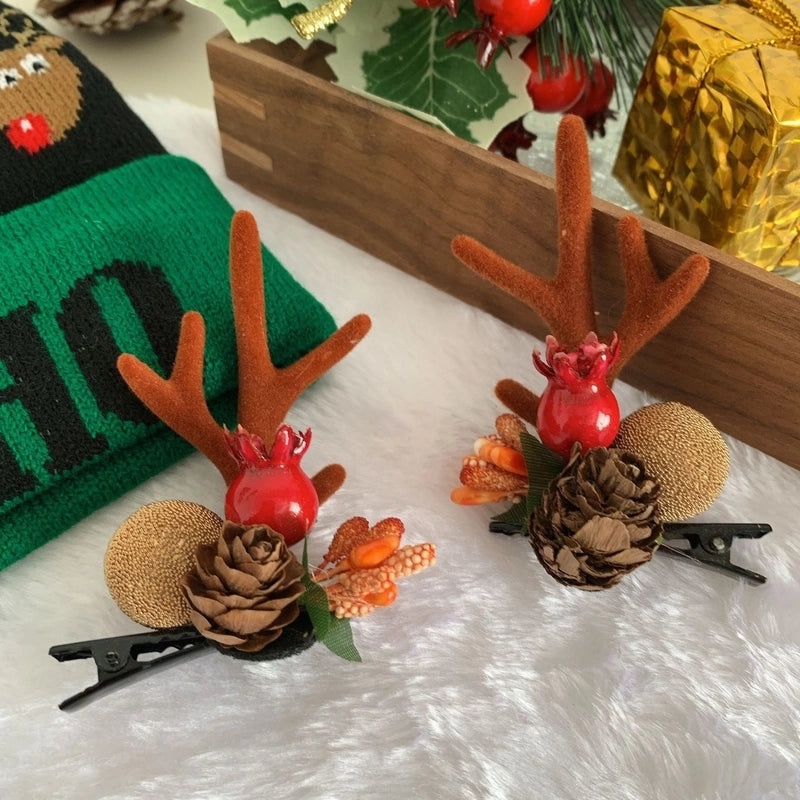Festive Reindeer Antler Hair Clip for Daily Wear|Hair Accessories