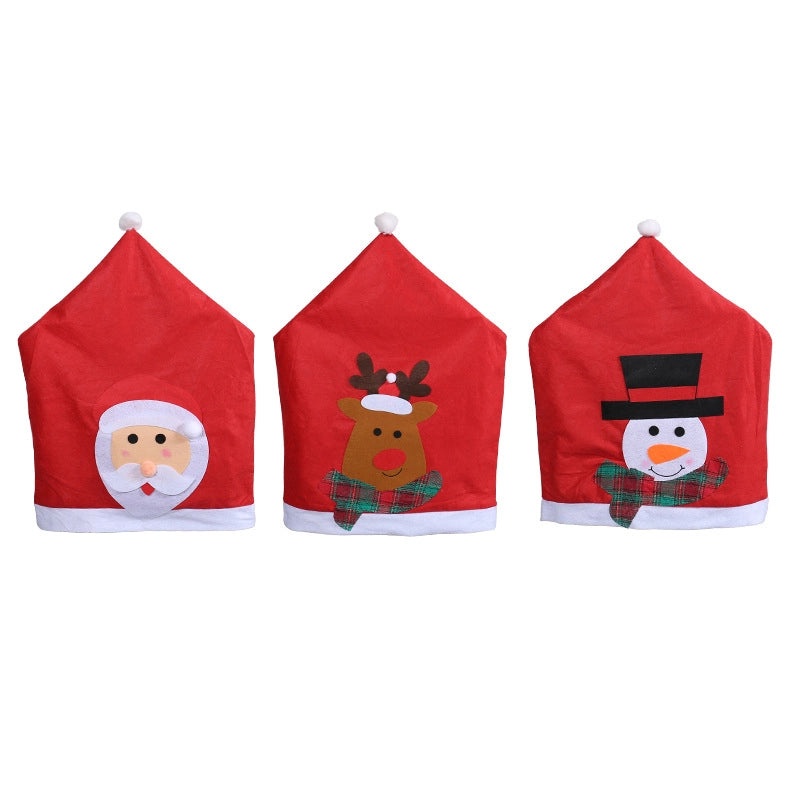 Cute Christmas Santa Hat Chair Cover | Holiday Decorations