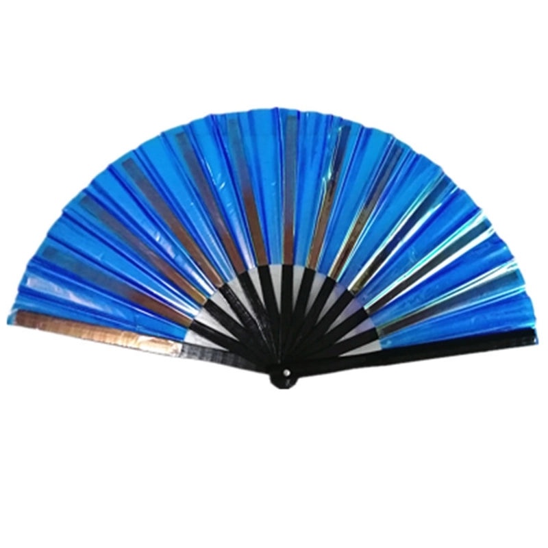 10-inch Solid Color Bamboo Folding Fan with Laser Pattern | Fashion Accessories Fan