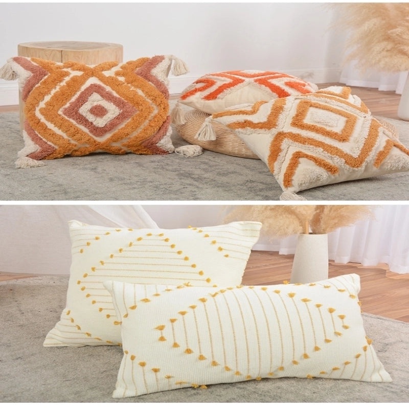 Vintage Striped Tufted Cushion Cover|Home Decor Pillows