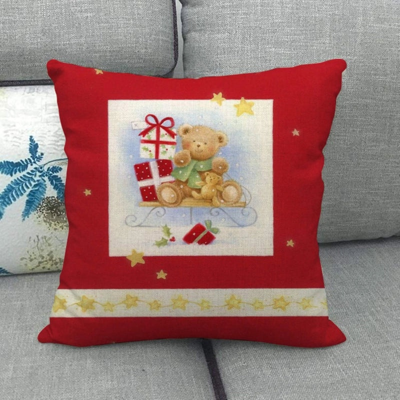 Festive Cartoon Linen Pillow Covers for Couch & Sofa|Home Decor & Pillows