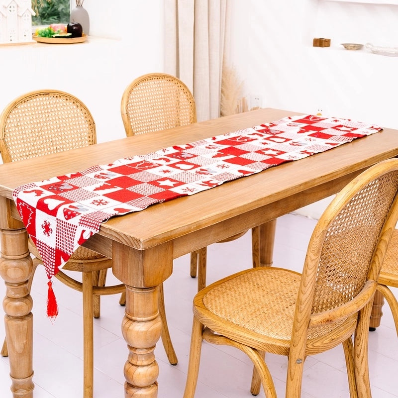 Festive Knitted Christmas Table Runner Cozy Holiday Table Decoration|Home Decor
