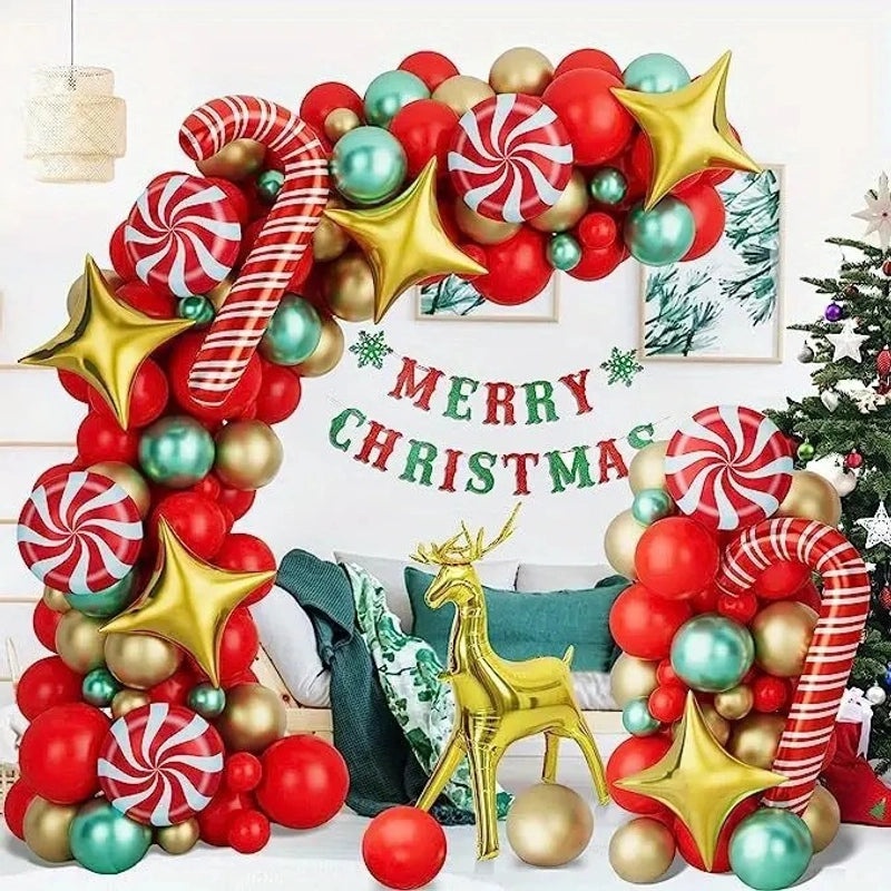 Minimalist Christmas Color Block Festival Balloons Aluminum Film Classic Style|Party Decorations Balloons