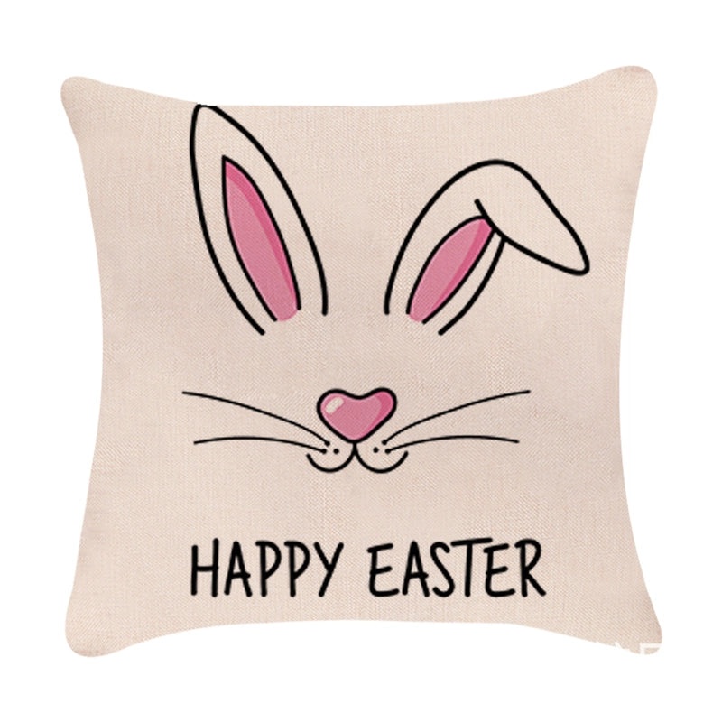 Minimalist Easter Rabbit Linen Pillow Covers for Couch and Sofa Decor | Home Decor Accessories