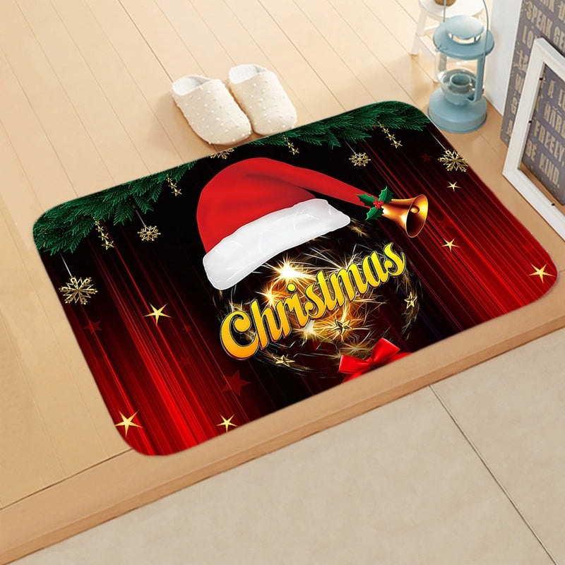 Festive Santa Claus Flannel Floor Mat for Holiday Decor|Home Decor