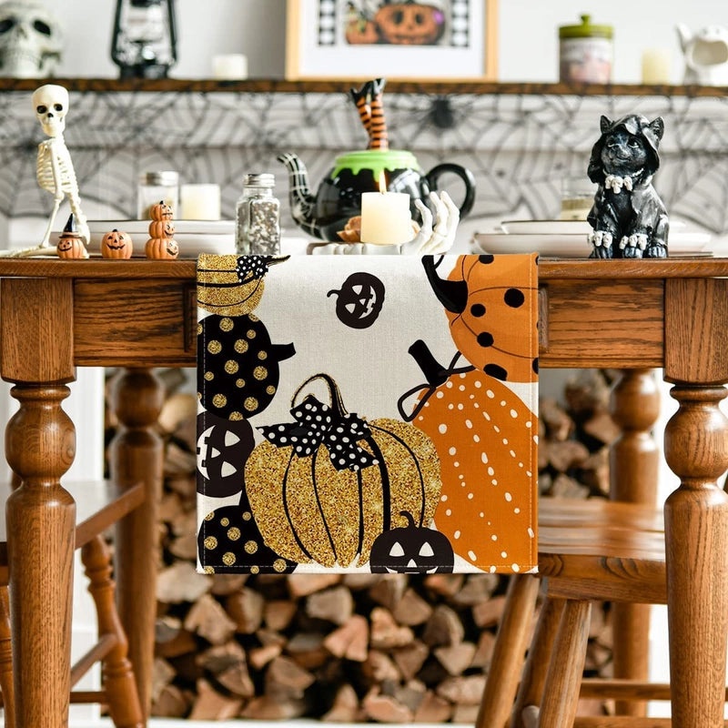 Halloween Chinoiserie Printed Polyester Tablecloth for Festive Decor|Home & Kitchen Table Linens