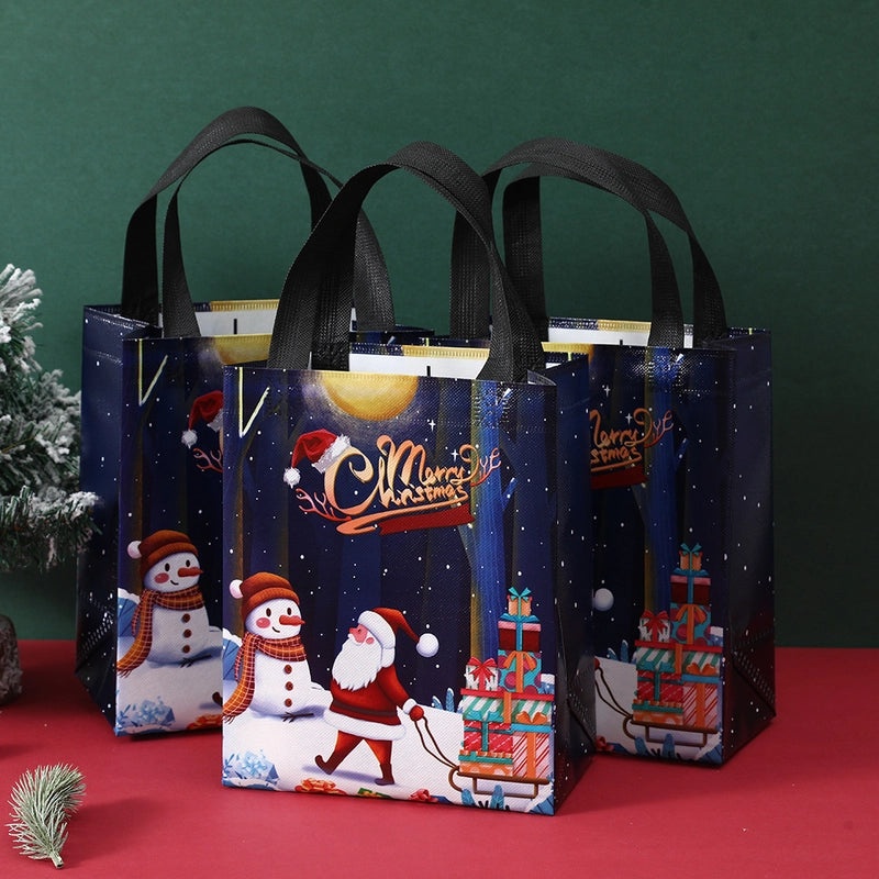 Christmas Gift Bag Non-woven Hot-pressed Coated Printable Logo Eco-friendly Shopping Bag | Gift Bags & Packaging