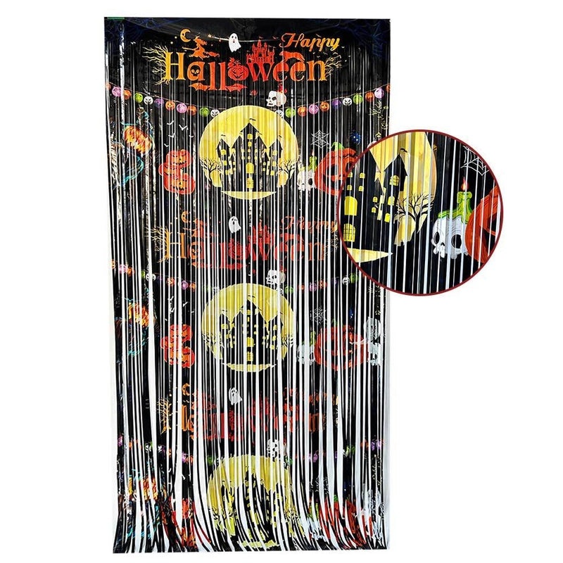 Halloween Skull Spider Rain Curtain Door Decoration | Party Supplies & Home Decor