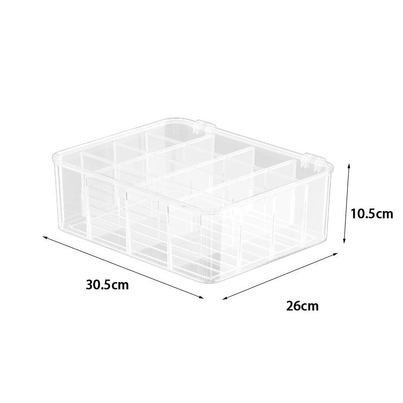 Transparent Underwear Storage Box with Dividers | Home Bedroom Wardrobe Organizer for Socks and Lingerie | Storage Containers |