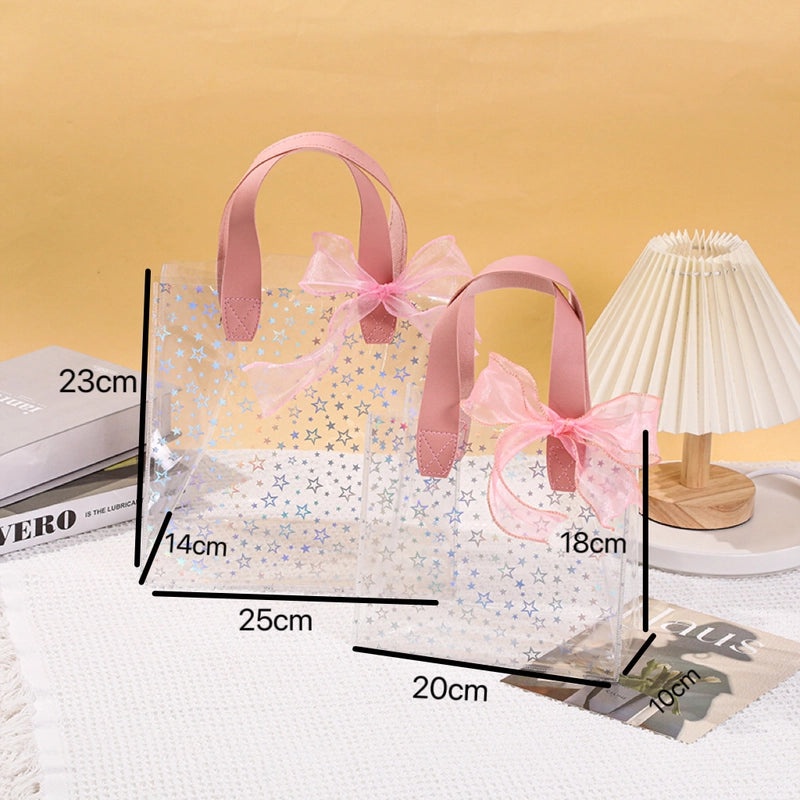Transparent PVC Gift Bag Handbag High-End Birthday Present Box Elegant Accompanying Gift Bag | Gift Bags & Packaging