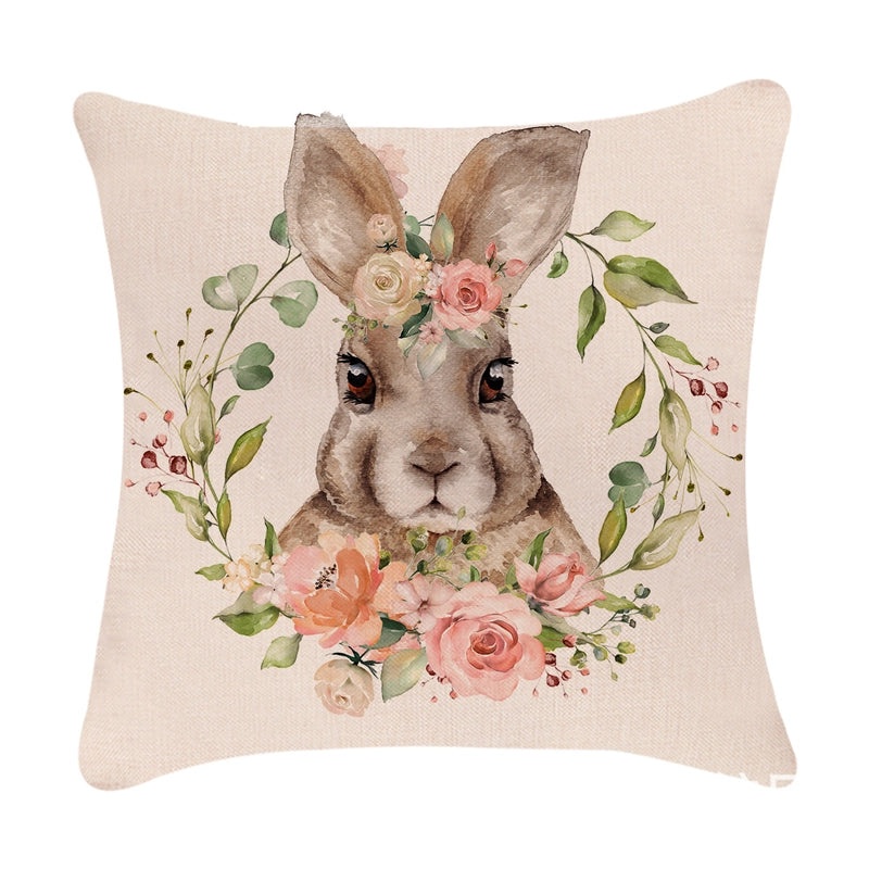 Minimalist Easter Rabbit Linen Pillow Covers for Couch and Sofa Decor | Home Decor Accessories
