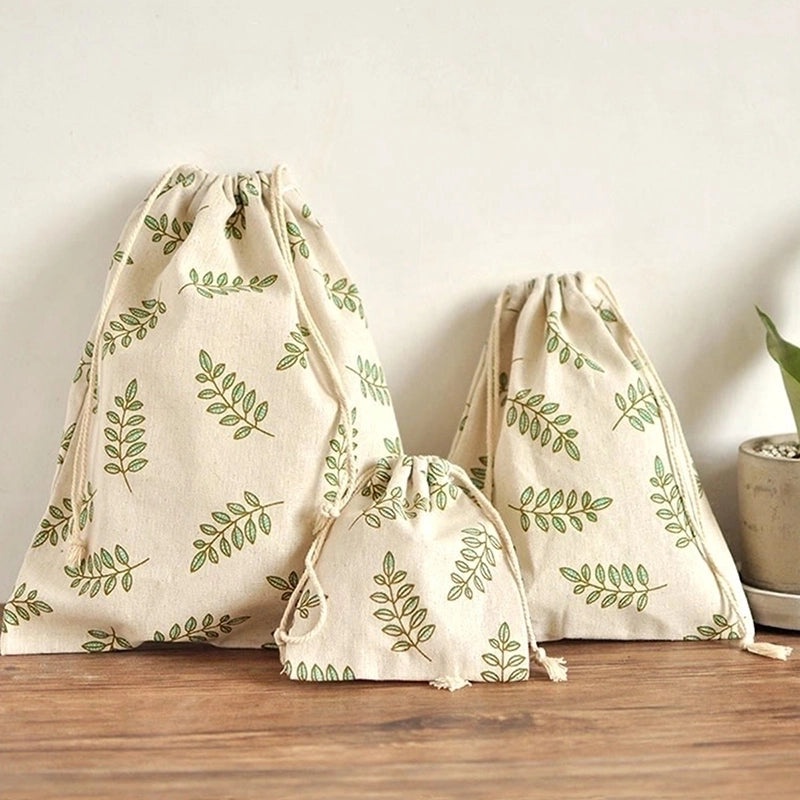 Cotton Linen Travel Underwear Socks Jewelry Drawstring Storage Bags, 3-Piece Set | Travel Accessories