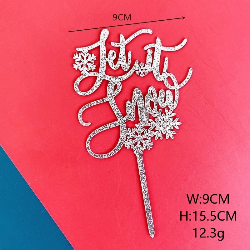 Christmas Tree Letter Acrylic Cake Toppers Party Decorations | Cake Decorating Supplies