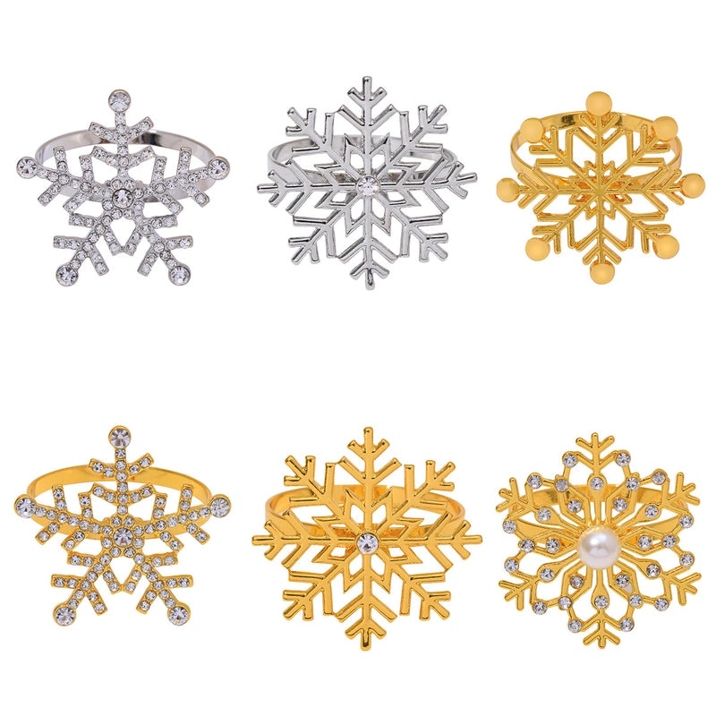 Festive Snowflake Alloy Napkin Ring for Christmas Home Decor | Kitchen & Dining Accessories