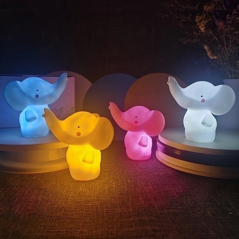 Adorable Elephant Shaped PVC Night Light for Indoor Use|Home Decor & Lighting