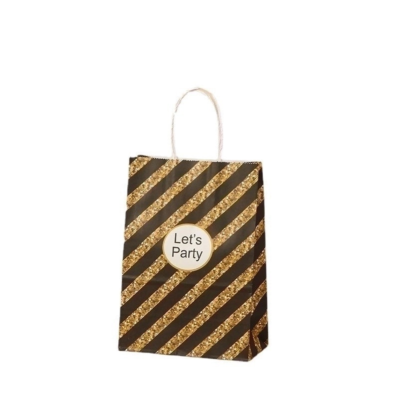 Simple Striped Kraft Paper Gift Bags for Daily Use|Gift Bags